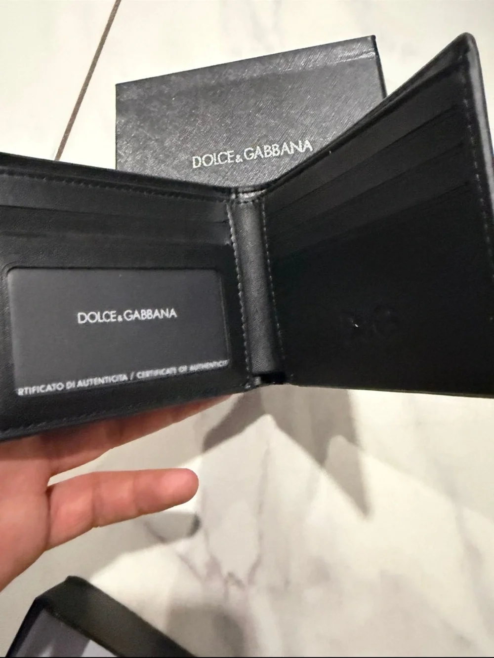 Dolce & Gabbana Black and White Logo Bifold Wallet FREE SHIPPING!